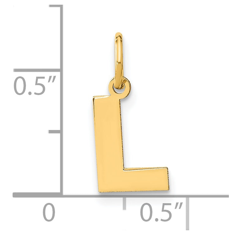 14K Yellow Gold L Initial Pendant