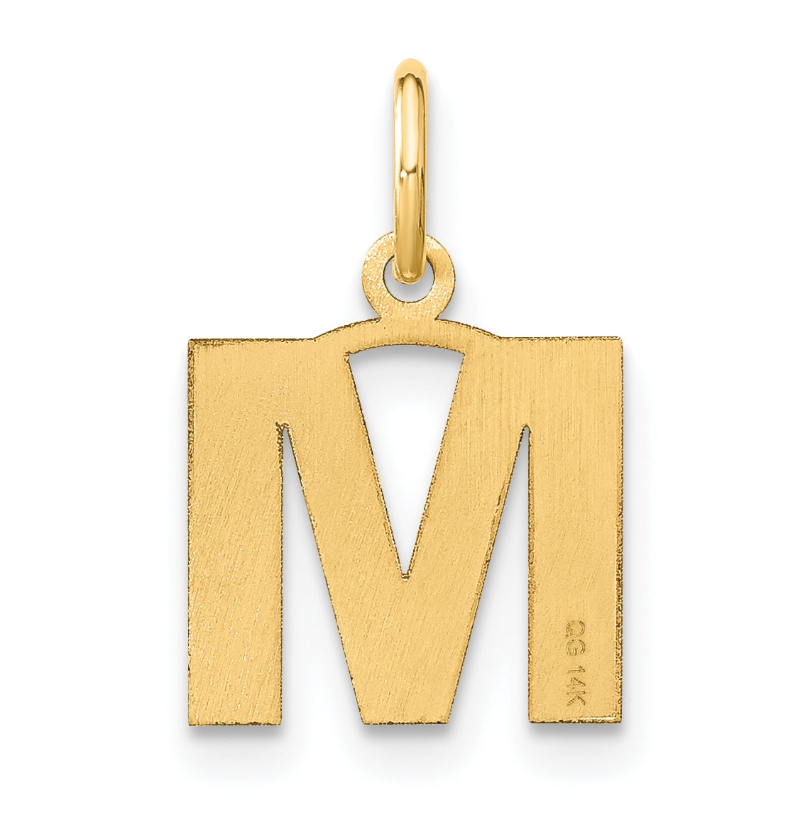 14K Yellow Gold M Initial Pendant