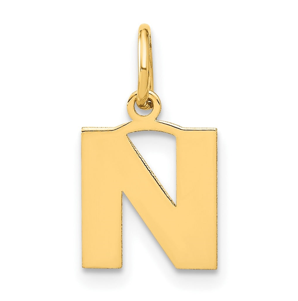 Sterling Silver Gold-plated Letter N Initial Pendant