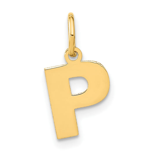 14K Yellow Gold P Initial Pendant