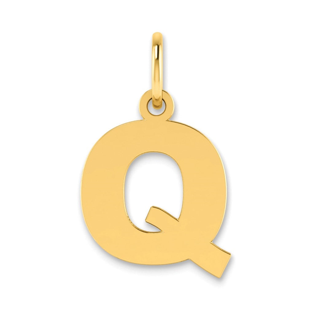 Sterling Silver Gold-plated Letter Q Initial Pendant