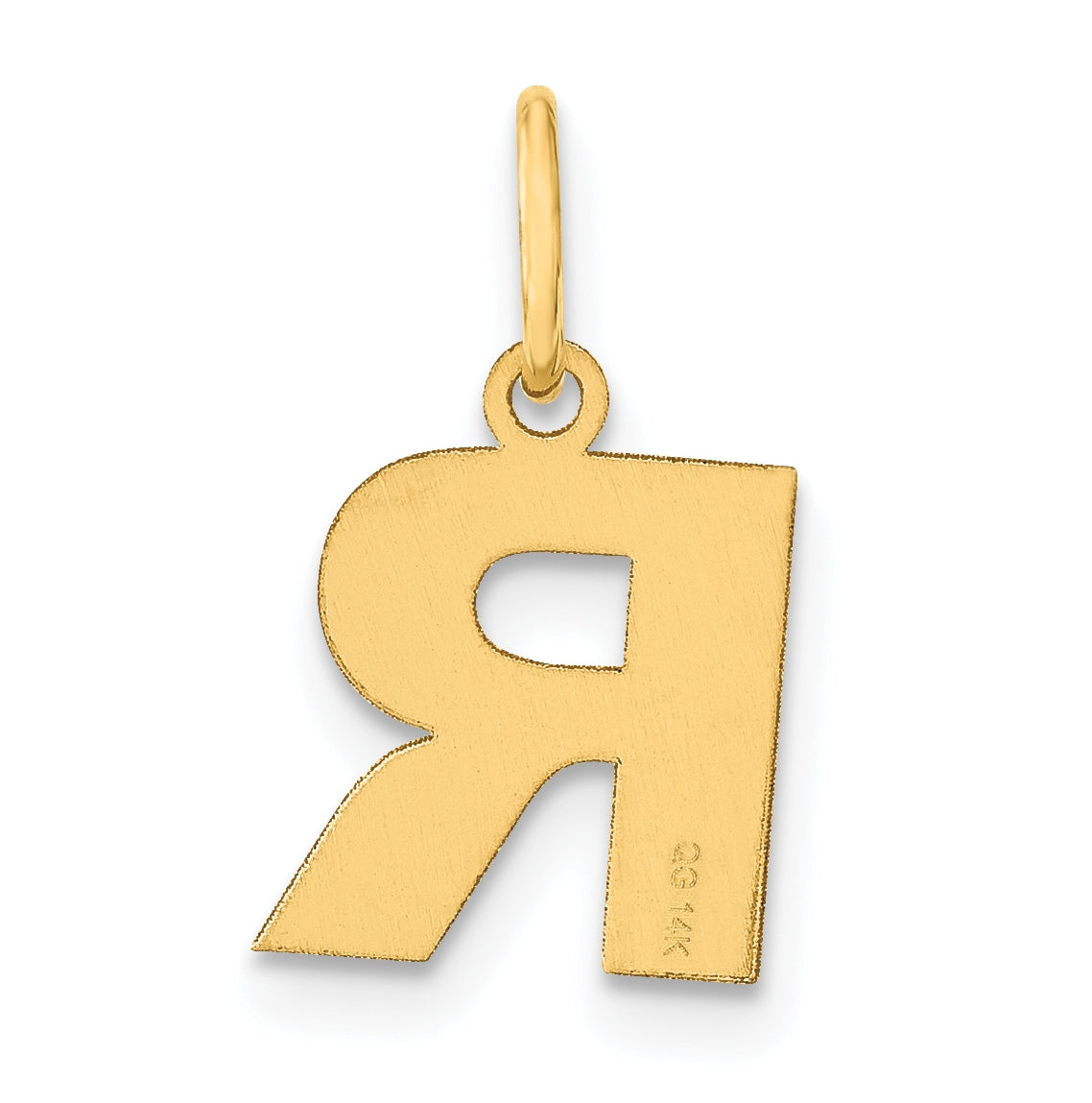 14K Yellow Gold R Initial Pendant