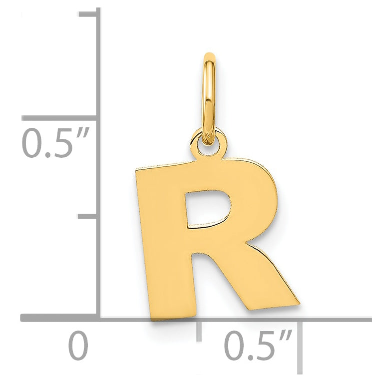 14K Yellow Gold R Initial Pendant