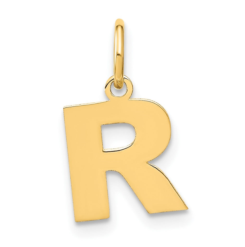 14K Yellow Gold R Initial Pendant
