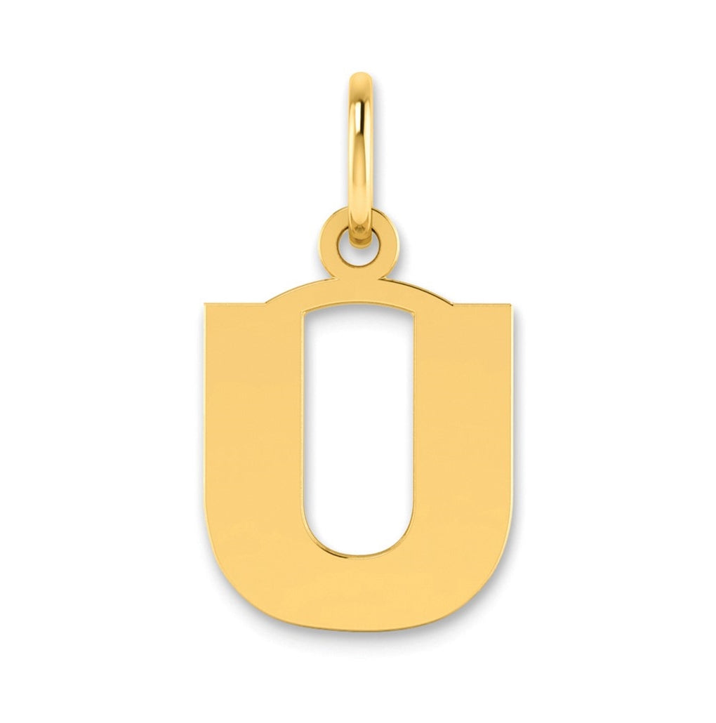 14K Yellow Gold U Initial Pendant