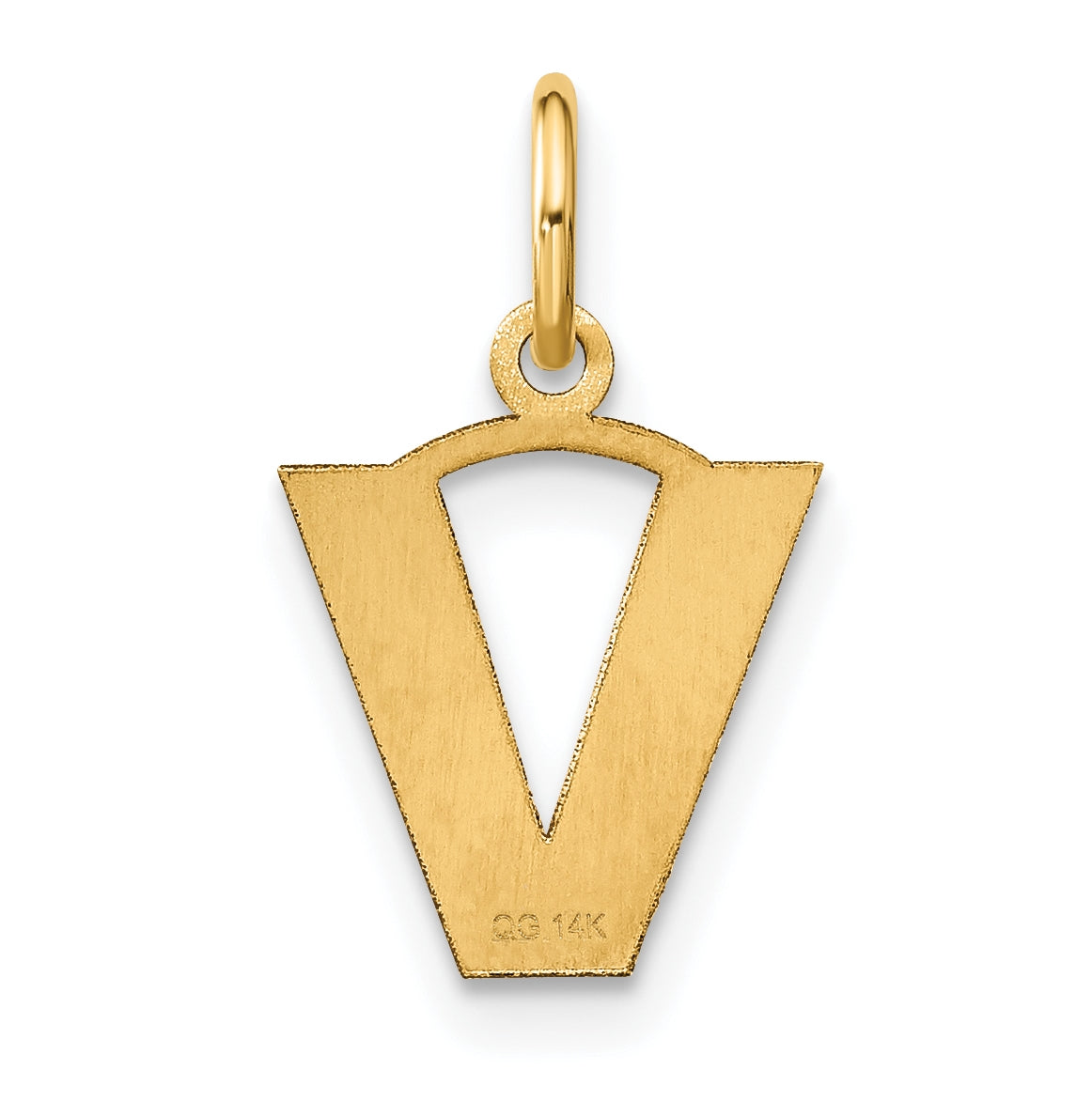 14K Yellow Gold V Initial Pendant