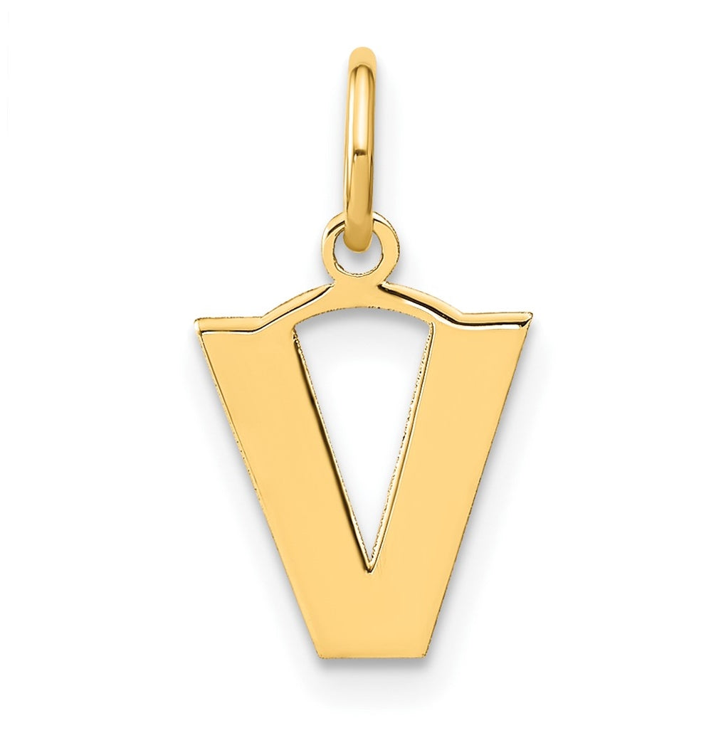 14K Yellow Gold V Initial Pendant