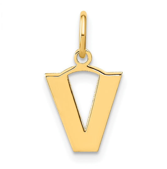 14K Yellow Gold V Initial Pendant