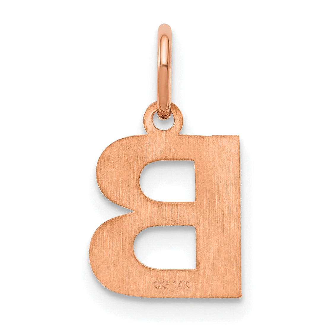 14k Rose Gold B Initial Pendants