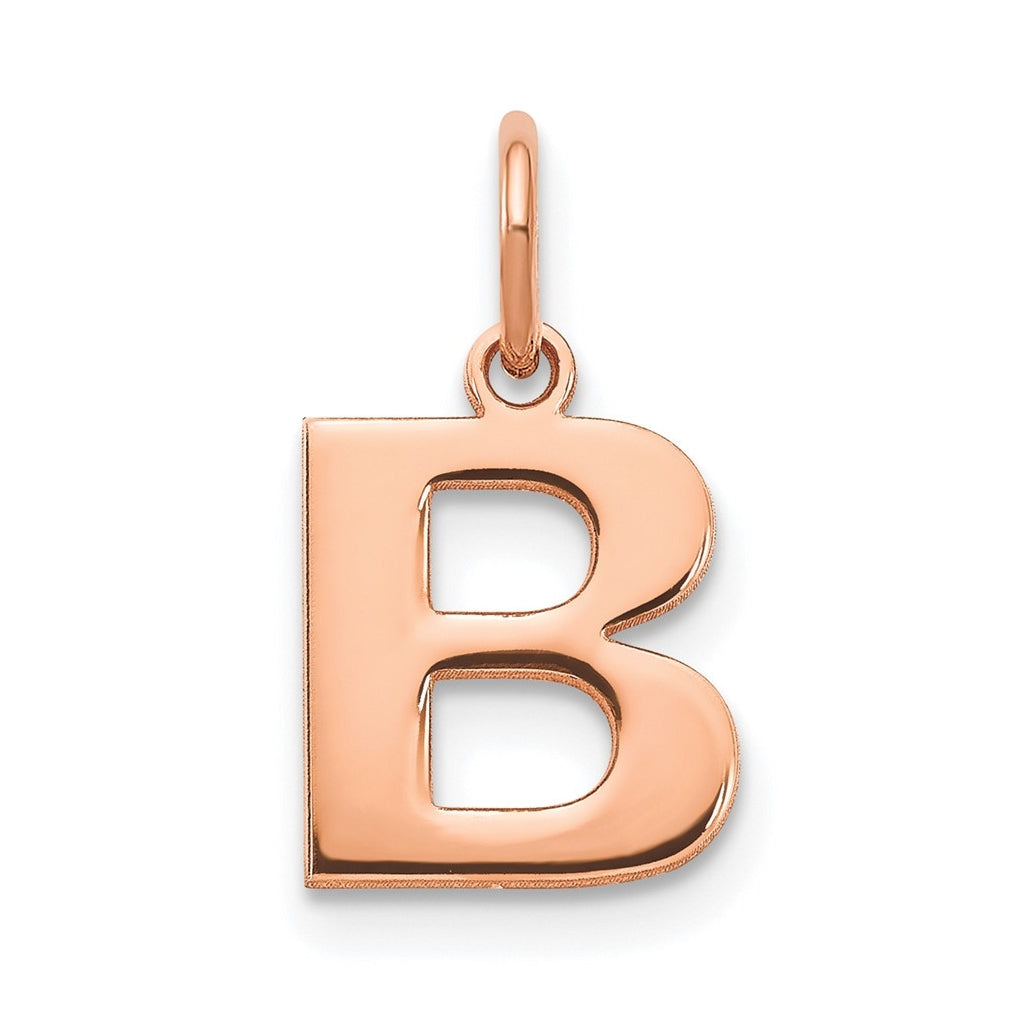 Sterling Silver Rose Gold Plated Letter B Initial Pendant