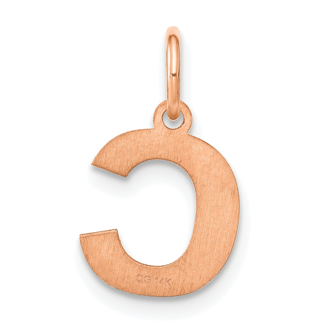 14k Rose Gold C Initial Pendants
