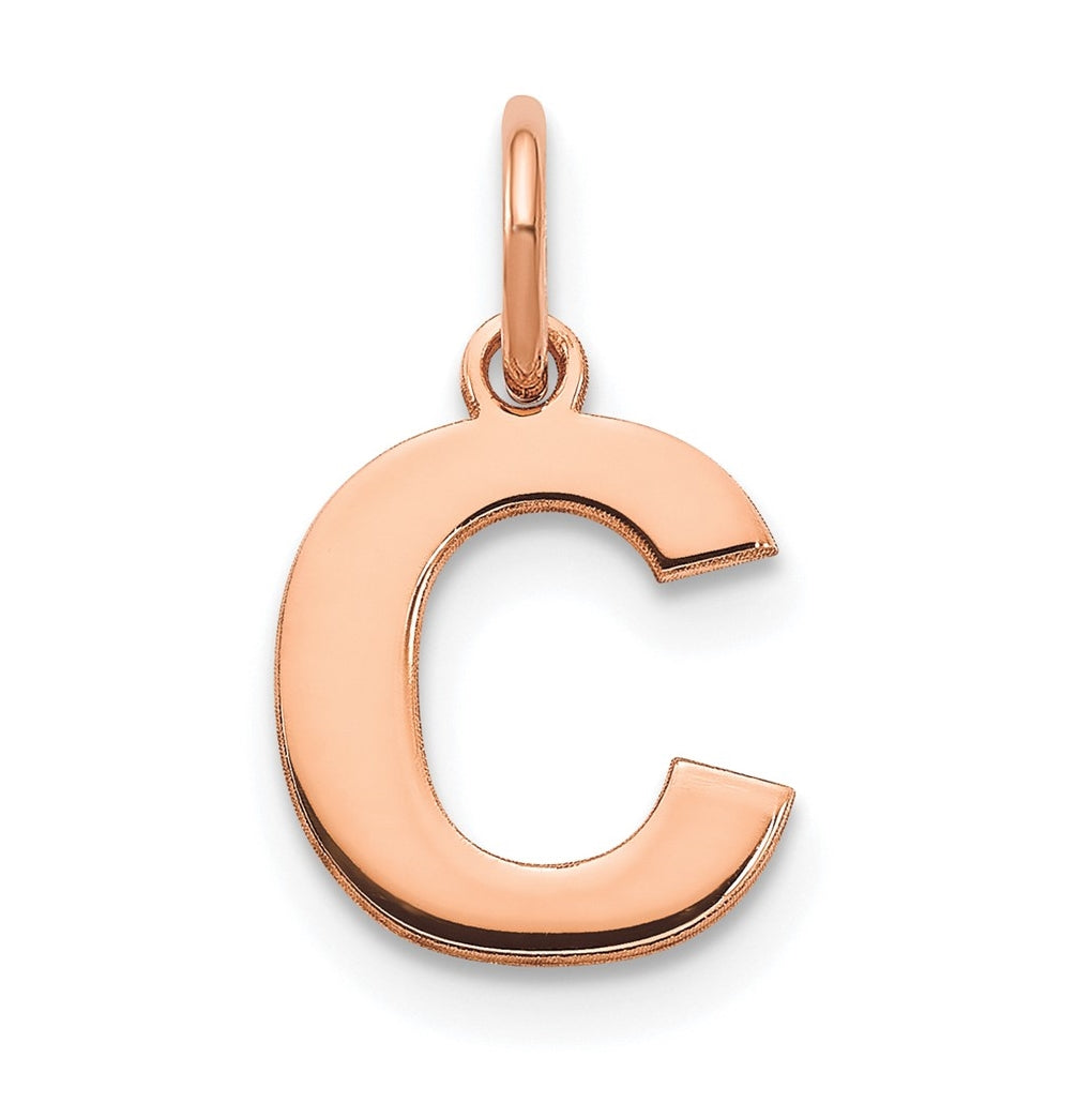 Sterling Silver Rose Gold Plated Letter C Initial Pendant