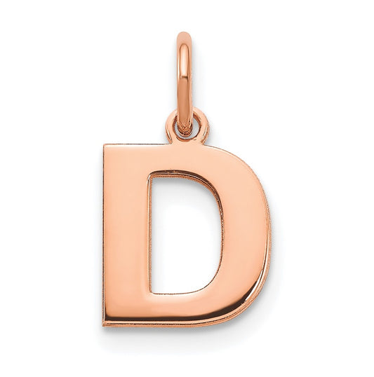 14k Rose Gold D Initial Pendants