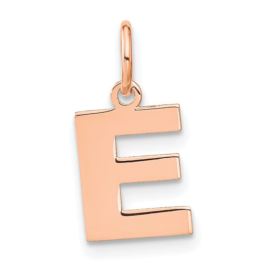 14k Rose Gold E Initial Pendants