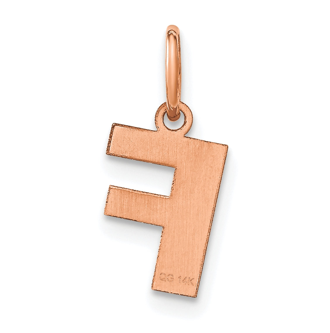 14k Rose Gold F Initial Pendants