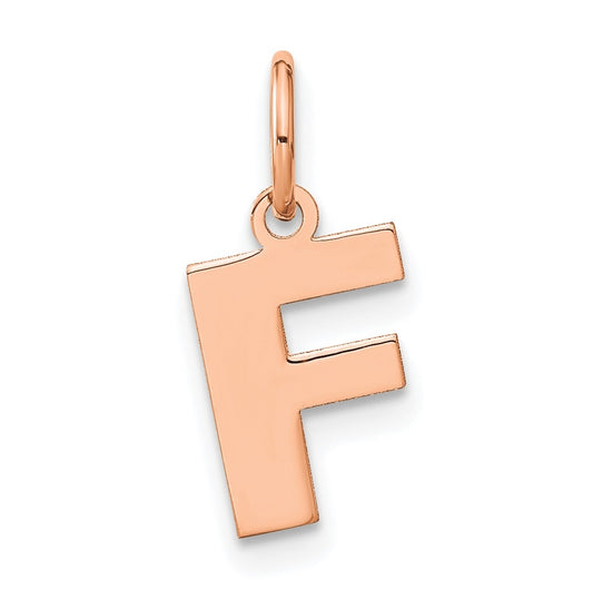 14k Rose Gold F Initial Pendants