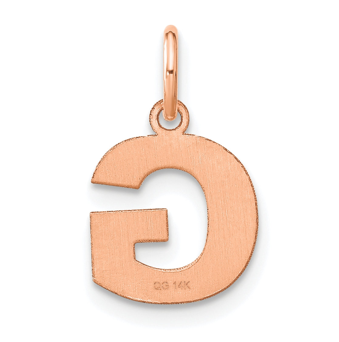 Sterling Silver Rose Gold Plated Letter G Initial Pendant