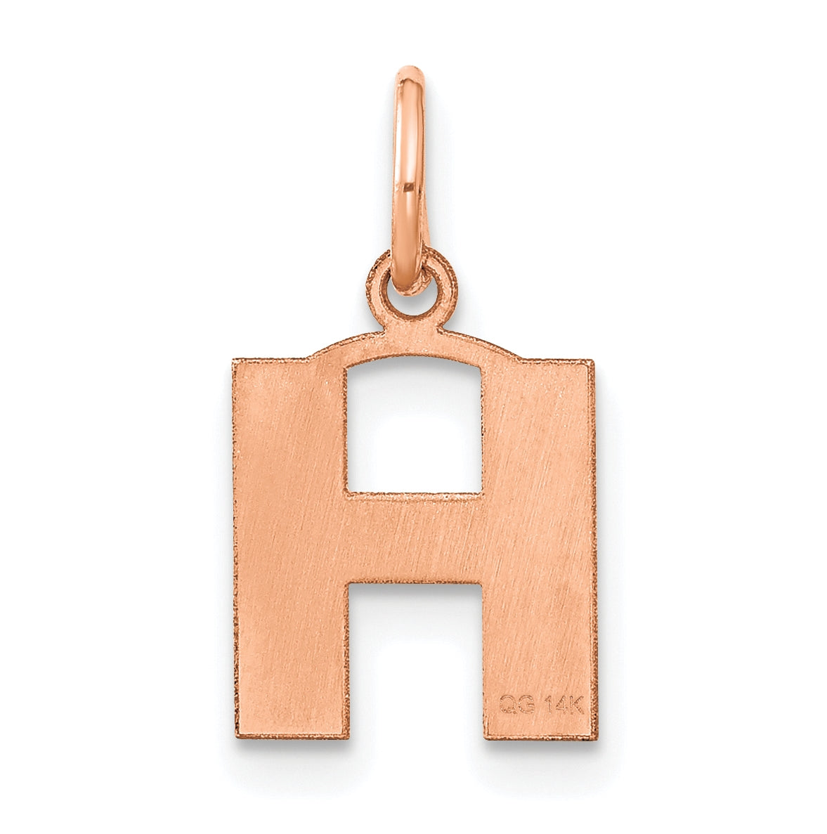 14k Rose Gold H Initial Pendants