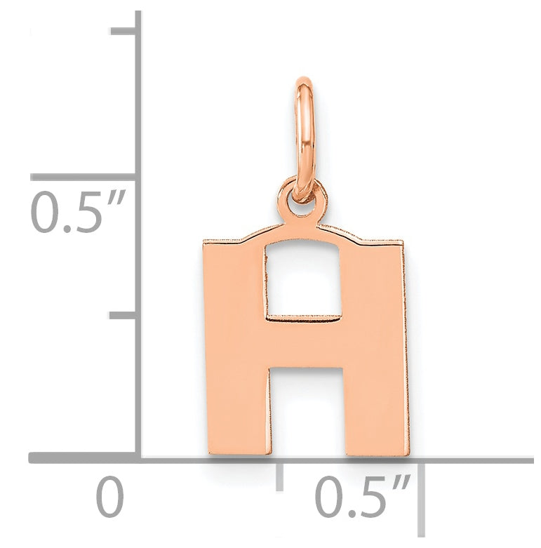 14k Rose Gold H Initial Pendants