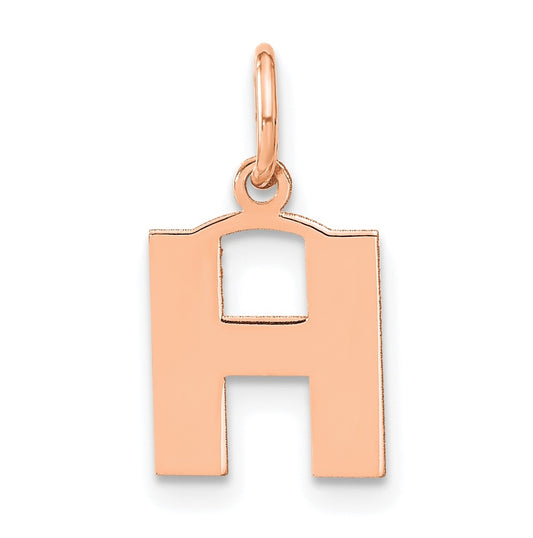 14k Rose Gold H Initial Pendants