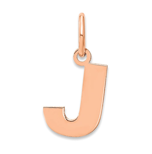 14k Rose Gold J Initial Pendants