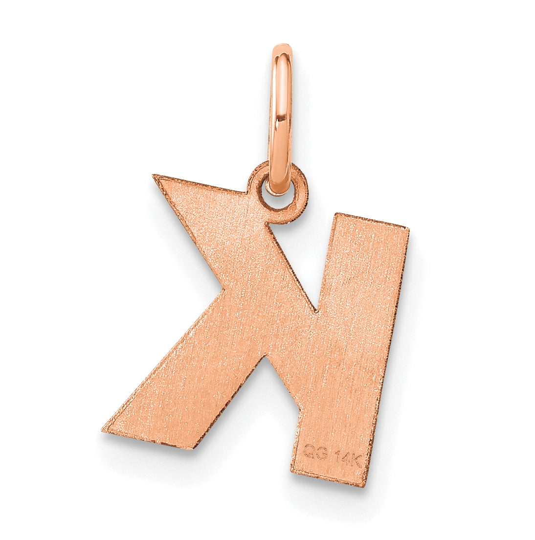 Sterling Silver Rose Gold Plated Letter K Initial Pendant