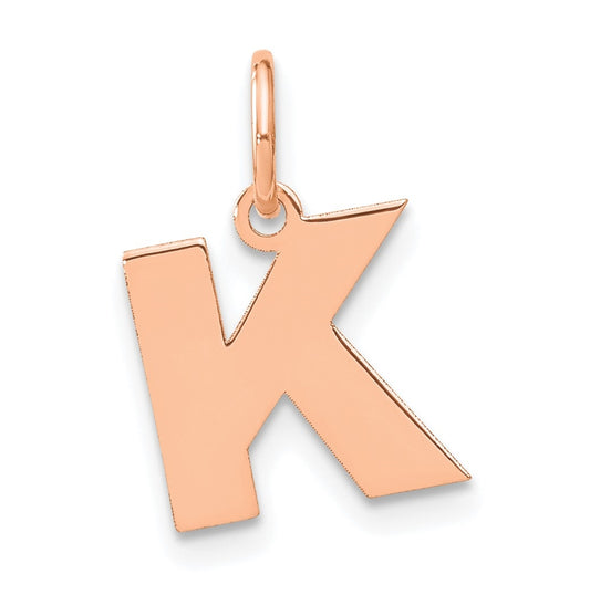 14k Rose Gold K Initial Pendants