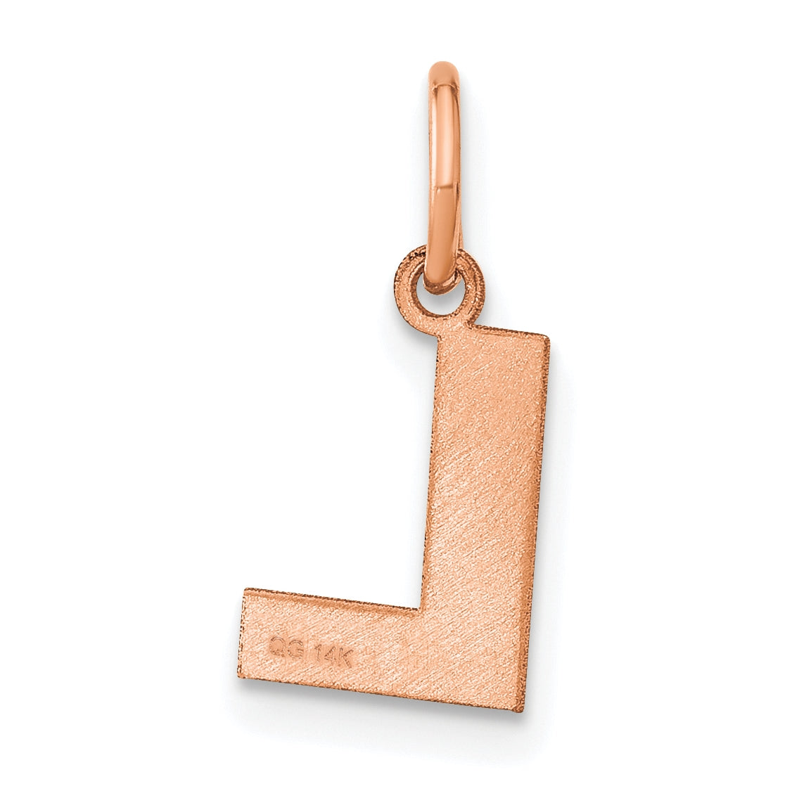 Sterling Silver Rose Gold-Plated Letter L Initial Pendant
