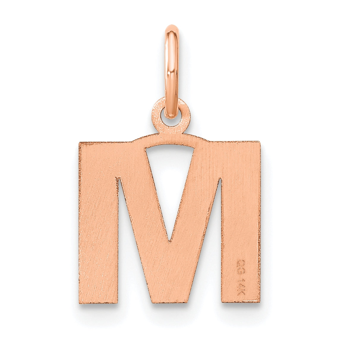 14k Rose Gold M Initial Pendants