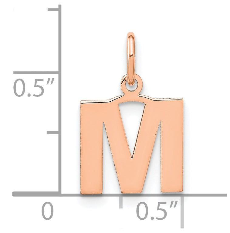14k Rose Gold M Initial Pendants