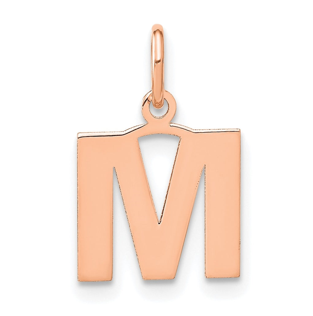14k Rose Gold M Initial Pendants