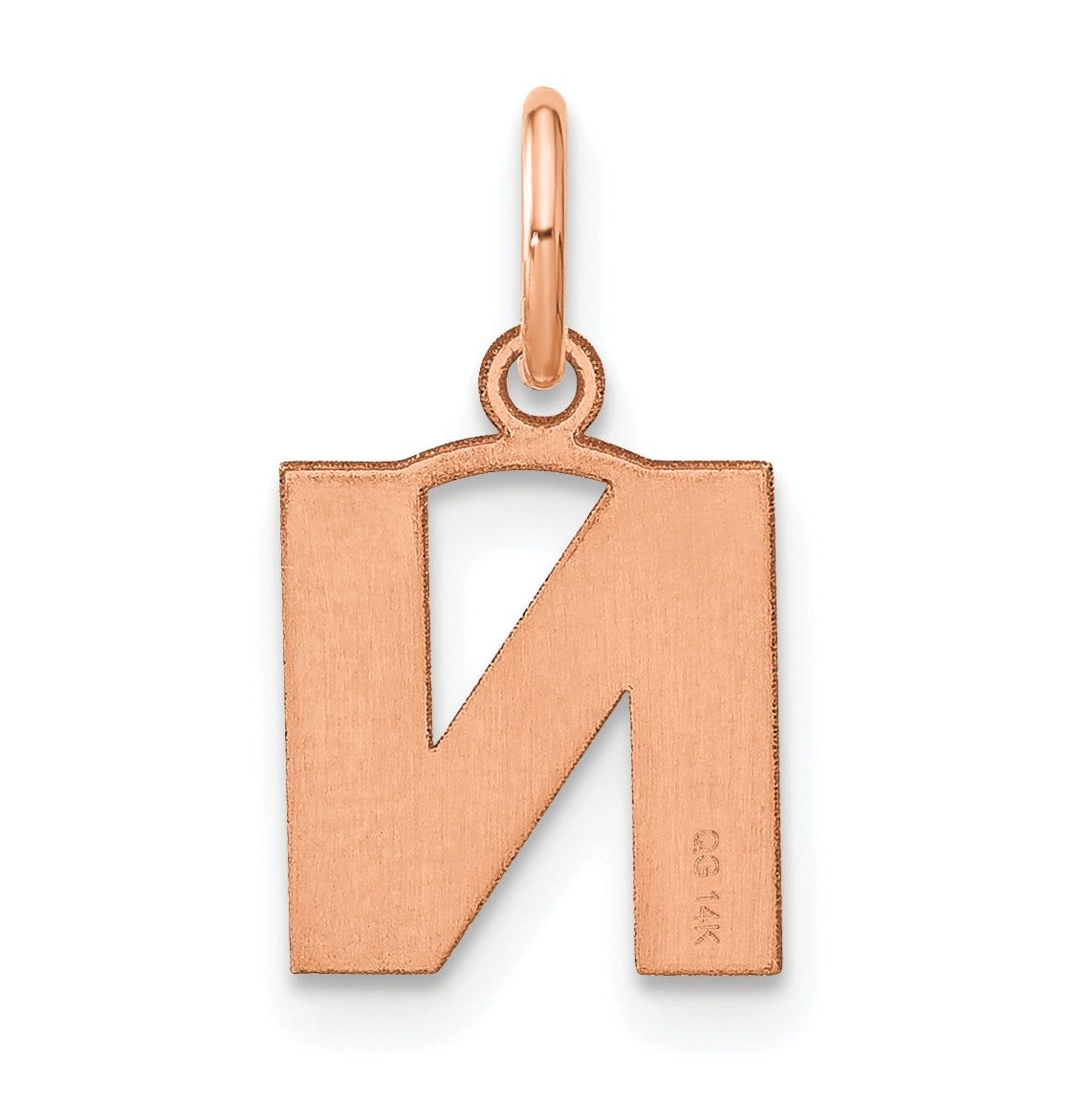 Sterling Silver Rose Gold Plated Letter N Initial Pendant