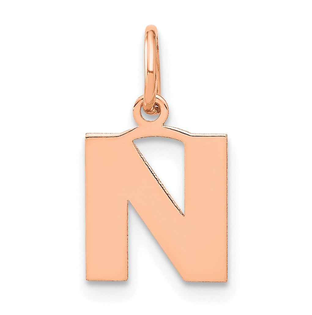 14k Rose Gold N Initial Pendants