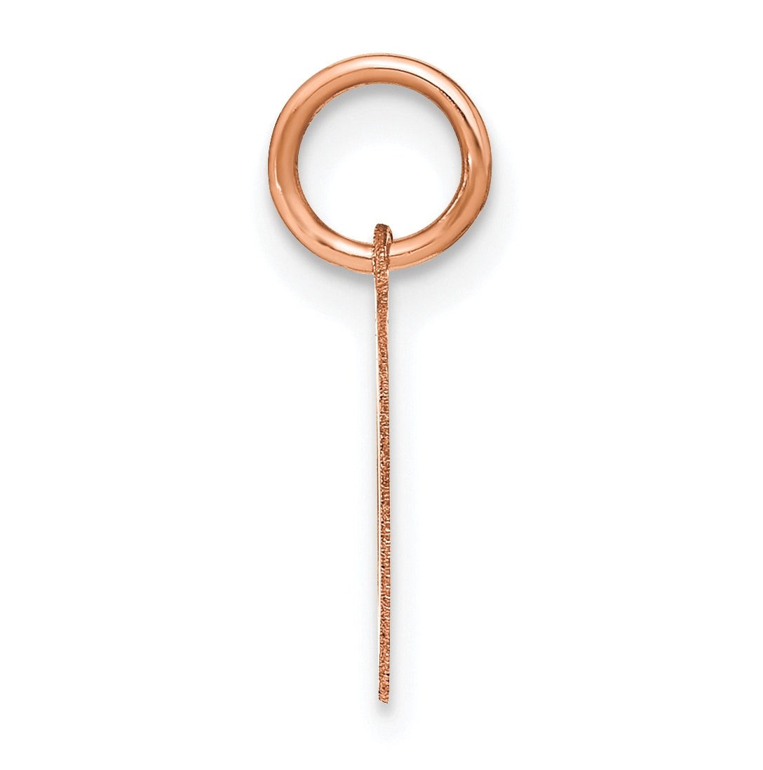 14k Rose Gold O Initial Pendants