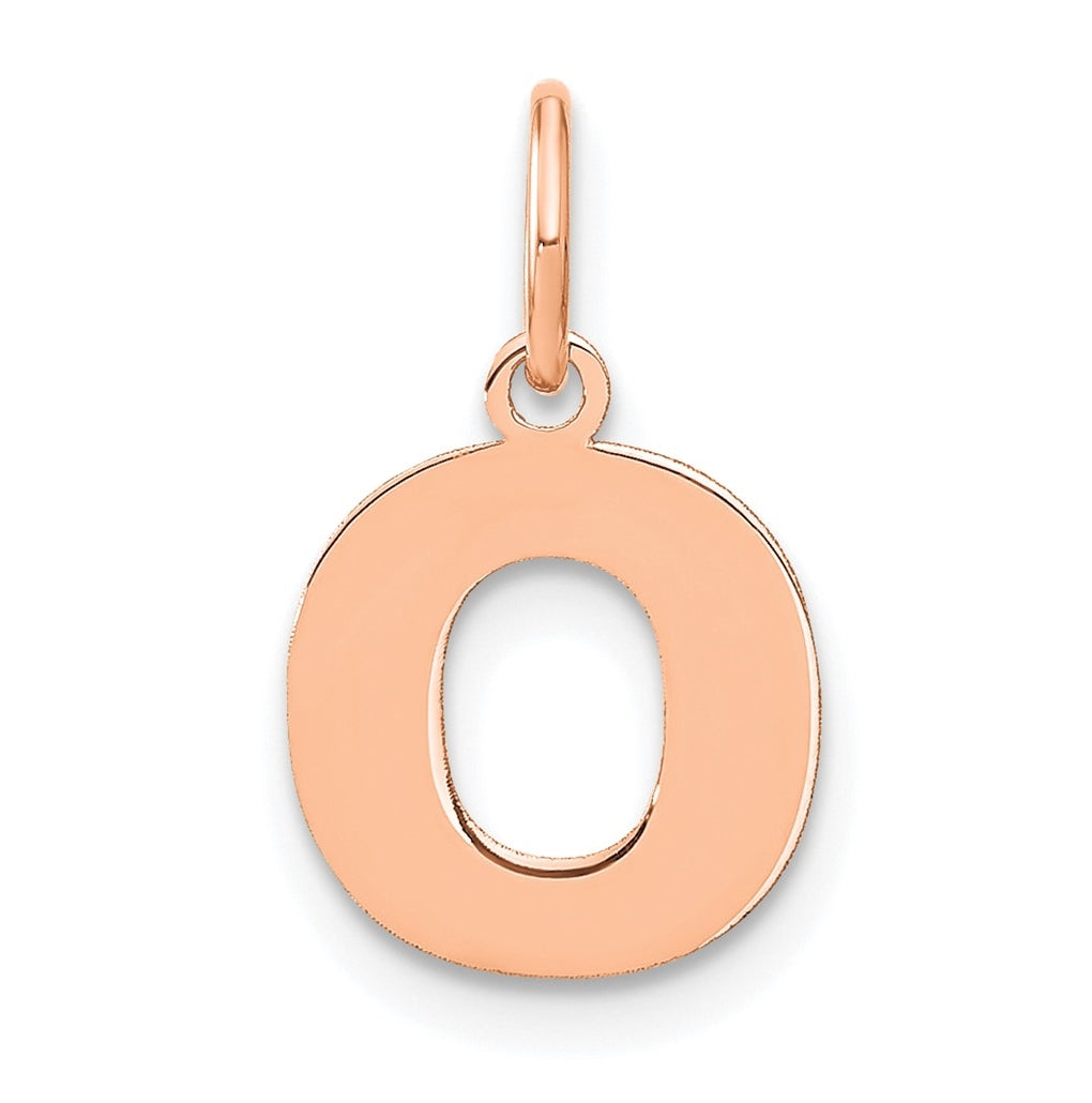 14k Rose Gold O Initial Pendants