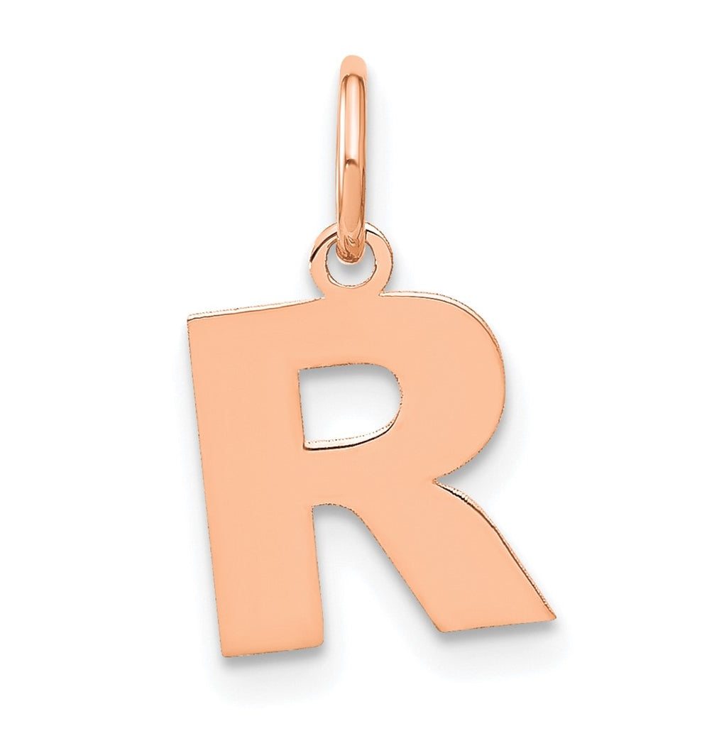Sterling Silver Rose Gold Plated Letter R Initial Pendant