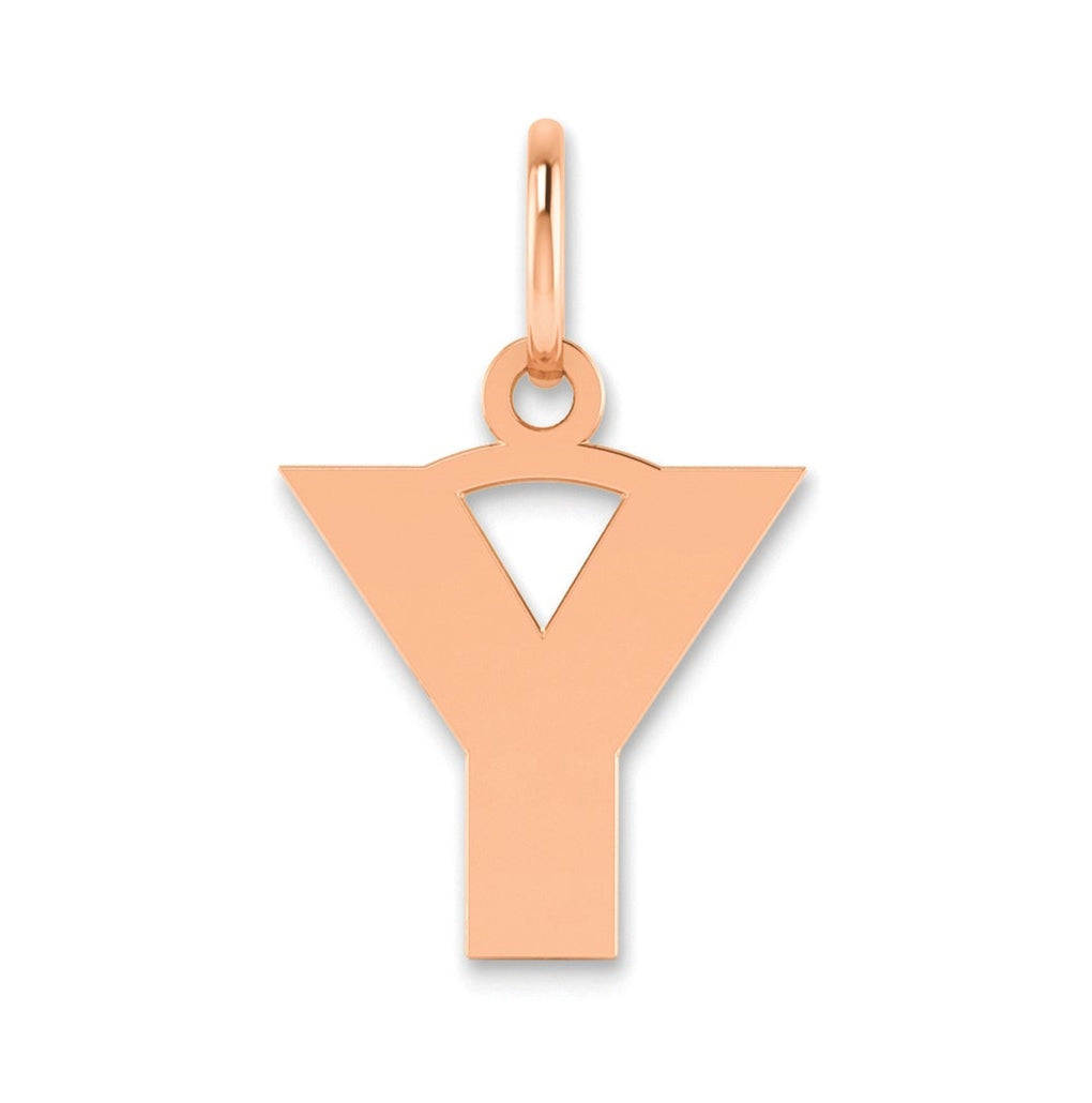 14k Rose Gold Y Initial Pendants