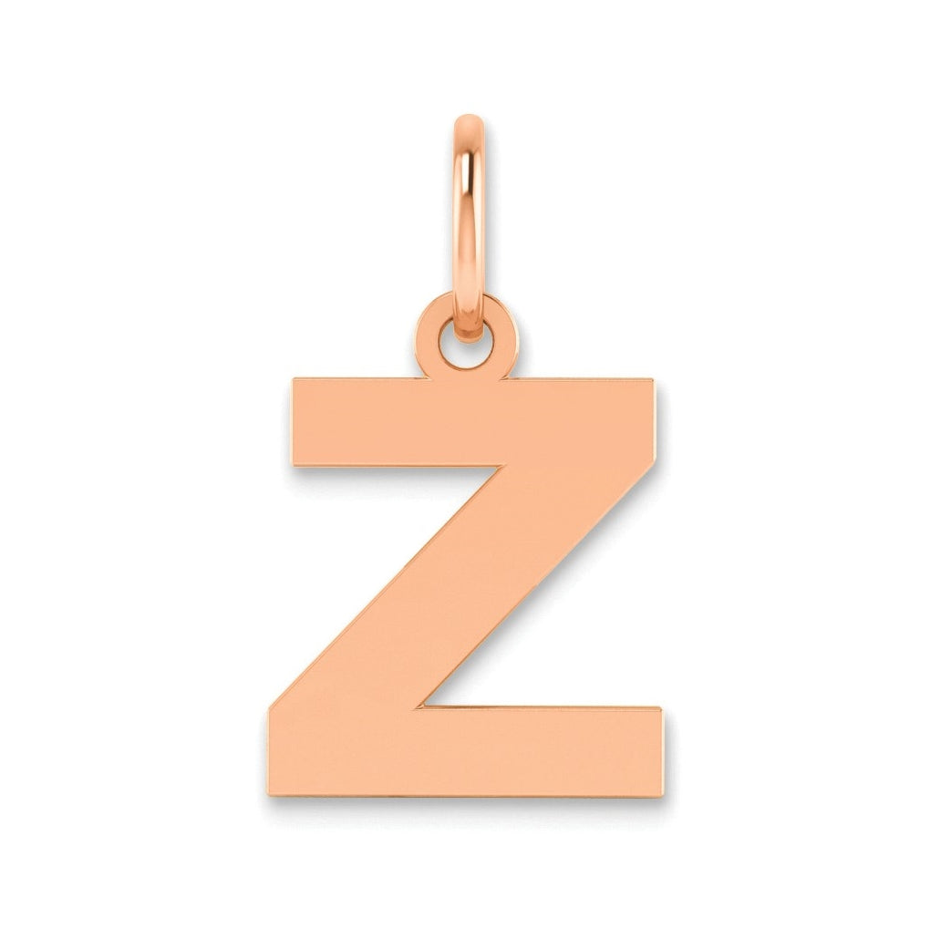 14k Rose Gold Z Initial Pendants