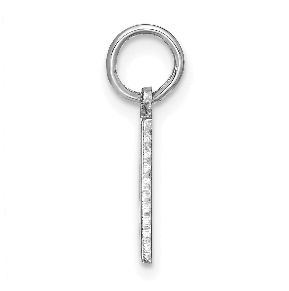 14K White Gold A Initial Pendant