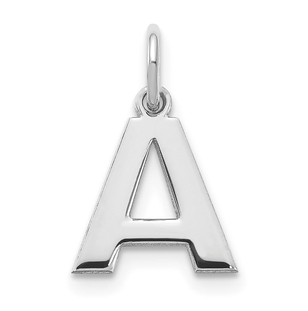 14K White Gold A Initial Pendant