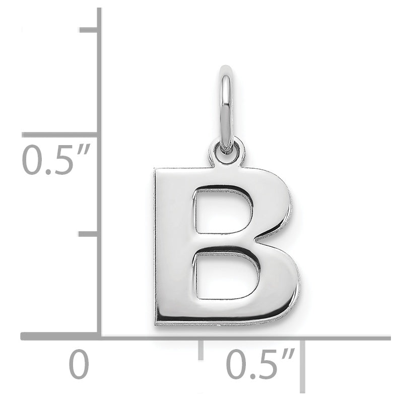 14K White Gold B Initial Pendant