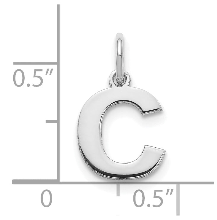 Sterling Silver Rhodium plated C Initial-Pendant