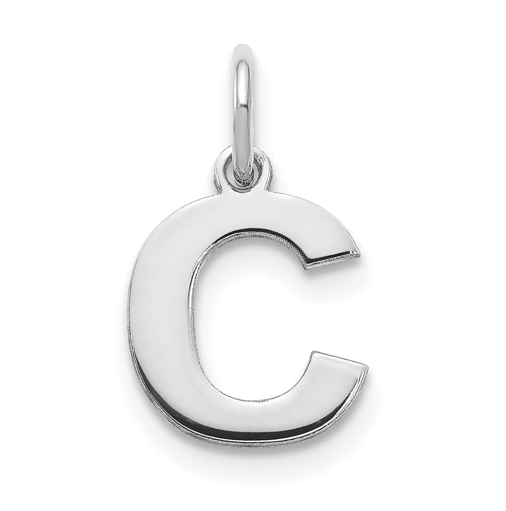 Sterling Silver Rhodium plated C Initial-Pendant