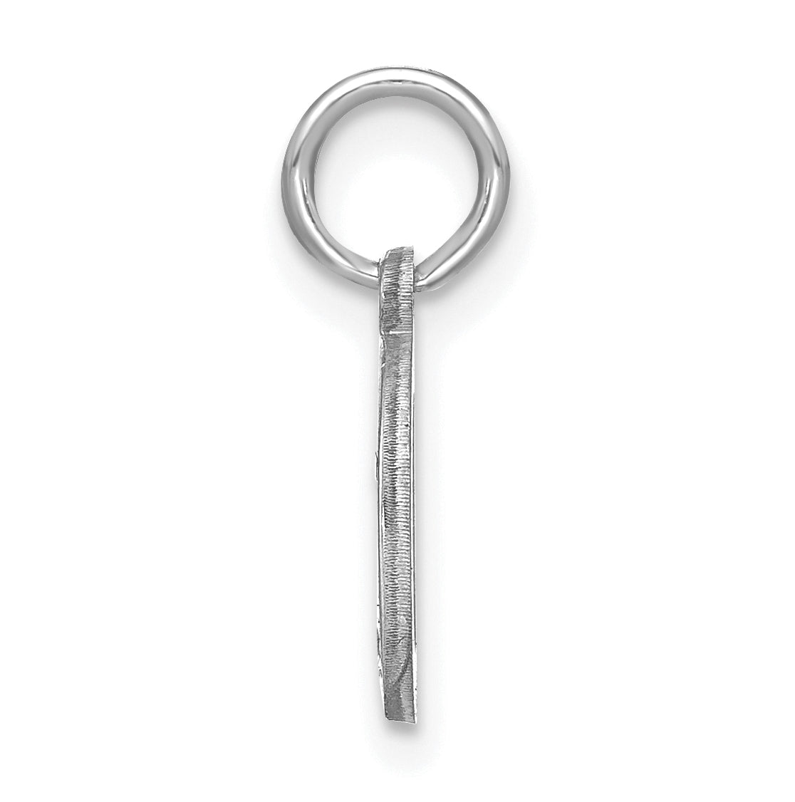 14K White Gold D Initial Pendant