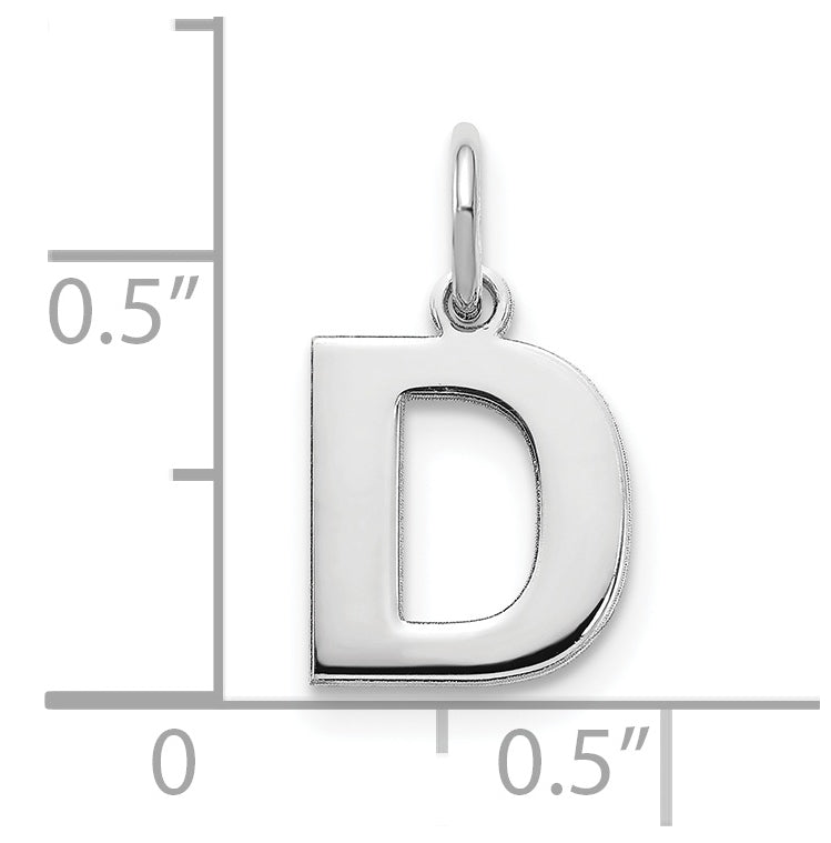 Sterling Silver Rhodium plated D Initial-Pendant