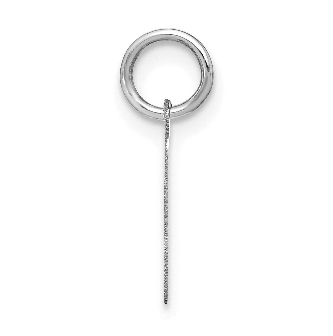 14K White Gold E Initial Pendant