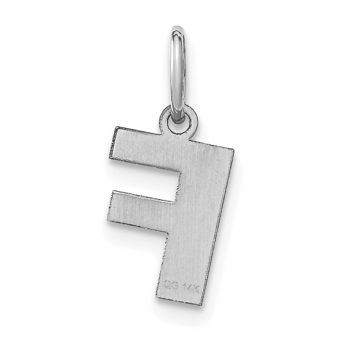 14K White Gold F Initial Pendant