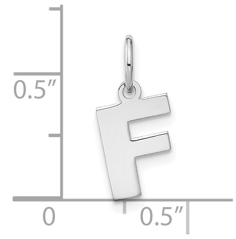 Sterling Silver Rhodium plated F Initial-Pendant