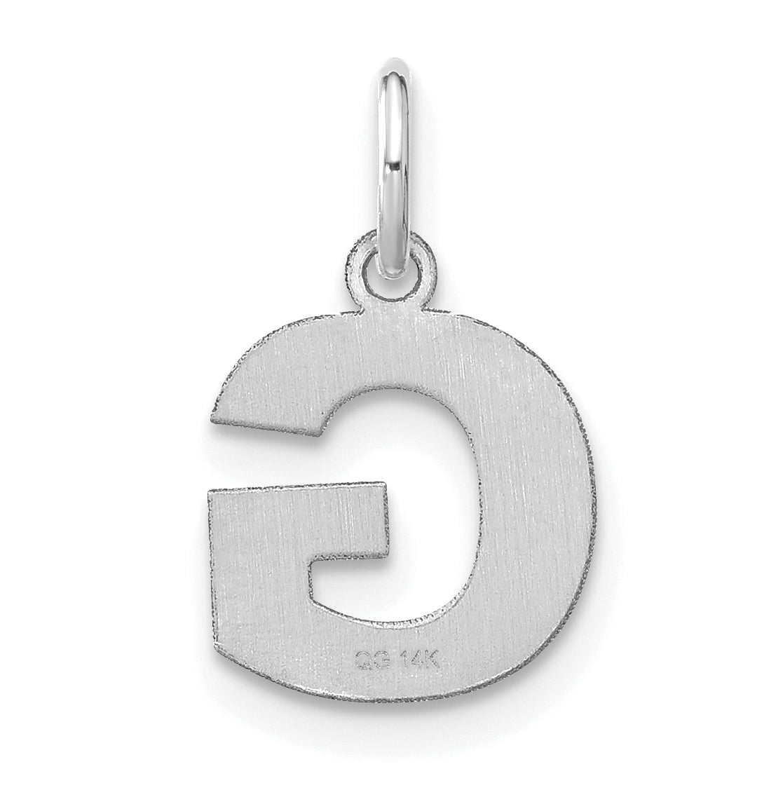14K White Gold G Initial Pendant