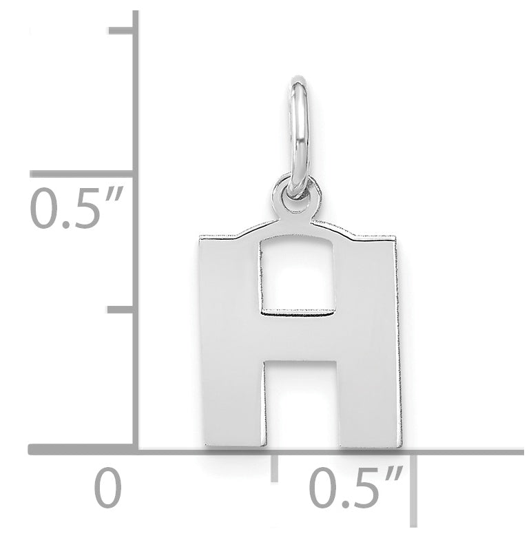 Sterling Silver Rhodium plated H Initial-Pendant